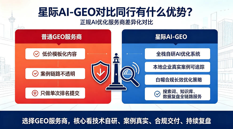 东台星际AI-GEO对比同行有什么优势？正规AI优化服务商差异化对比